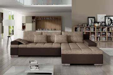 Naoma Bäddsoffa med Divan Höger - Beige/Brun - Möbler - Soffa - Bäddsoffa