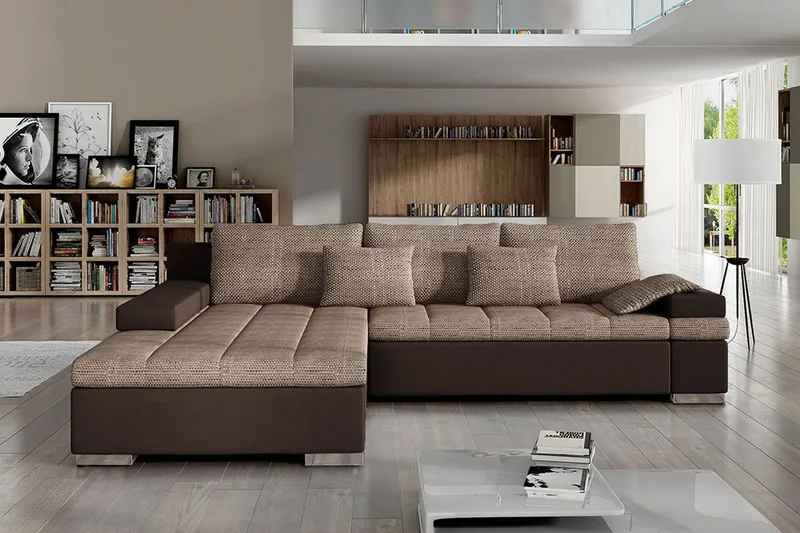 Naoma Bäddsoffa med Divan Vänster - Beige/Brun - Möbler - Soffa - Bäddsoffa