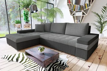 Naoma Divanbäddsoffa 274x182x83 cm - Grå - Möbler - Soffa - Bäddsoffa