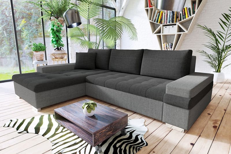Naoma Divanbäddsoffa 274x182x83 cm - Grå - Möbler - Soffa - Bäddsoffa