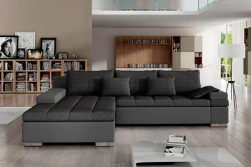 Naoma Divanbäddsoffa 310x175x83 cm - Grå - Möbler - Soffa - Skinnsoffor
