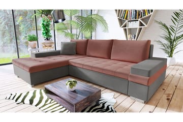 Naoma mini hörnsoffa - Rosa/Grå - Möbler - Soffa - Bäddsoffa