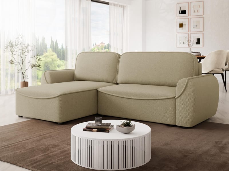 Navrel 3-sits Bäddsoffa med Divan och förvaring - Beige - Möbler - Soffa - Bäddsoffa
