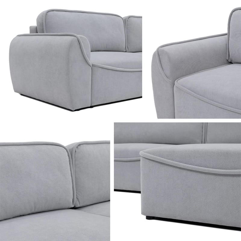 Navrel 3-sits Bäddsoffa med Divan och förvaring - Ljusgrå - Möbler - Soffa - Bäddsoffa