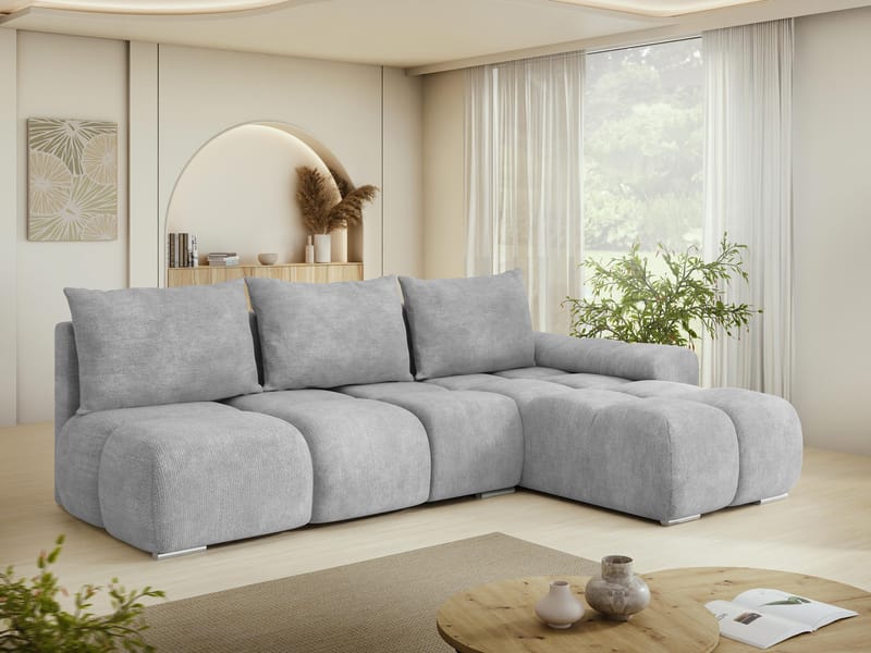 Nessa 4-sits Bäddsoffa divan höger med förvaring - grå - Möbler - Soffa - Bäddsoffa