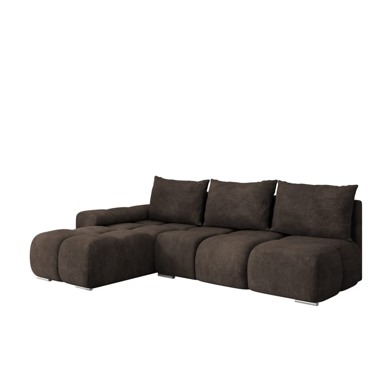 Nessa 4-sits Bäddsoffa divan vänster med förvaring, brun