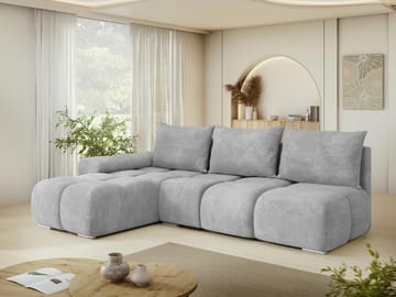 Nessa 4-sits Bäddsoffa divan vänster med förvaring - grå - Möbler - Soffa - Bäddsoffa
