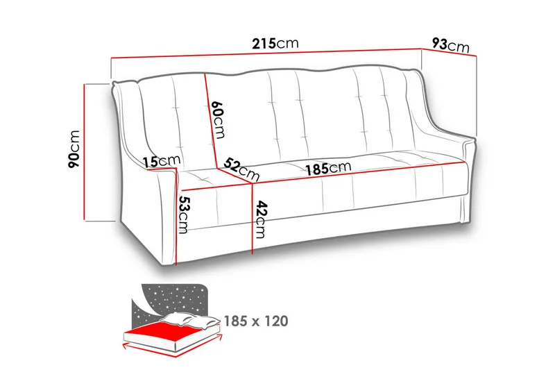 Niagara Soffa - Mörkgrå - Möbler - Soffa - Bäddsoffa
