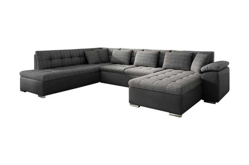 Niko U-Bäddsoffa 350x205x76 cm Divan Höger - Grå - Möbler - Soffa - Bäddsoffa