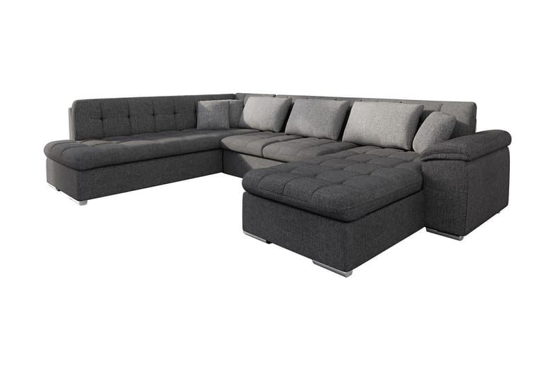 Niko U-Bäddsoffa 350x205x76 cm Divan Höger - Grå - Möbler - Soffa - Bäddsoffa