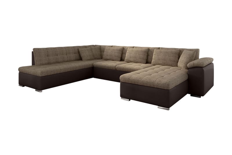Niko U-Bäddsoffa 350x205x76 cm Divan Höger - Grå - Möbler - Soffa - Bäddsoffa