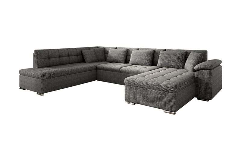 Niko U-Bäddsoffa 350x205x76 cm Divan Höger - Mörkgrå - Bäddsoffa - Bäddsoffa divan