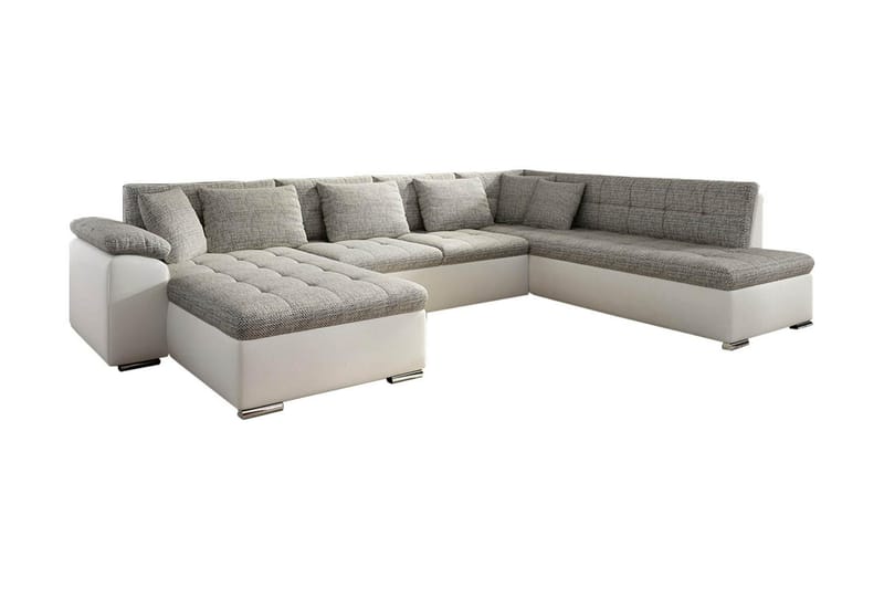 Niko U-Bäddsoffa 350x205x76 cm Divan Vänster - Beige/Grå - Möbler - Soffa - Bäddsoffa