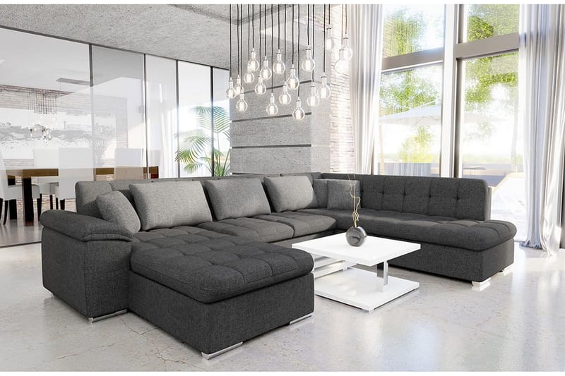 Niko U-Bäddsoffa 350x205x76 cm Divan Vänster - Grå - Möbler - Soffa - Bäddsoffa