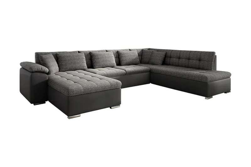 Niko U-Bäddsoffa 350x205x76 cm Divan Vänster - Grå - Möbler - Soffa - Bäddsoffa