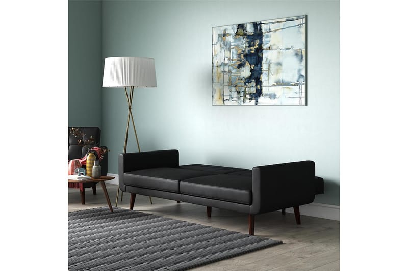 Nola 3-sits Bäddsoffa Konstläder/Svart - Dorel Home - Möbler - Soffa - Bäddsoffa - Längsbäddad bäddsoffa