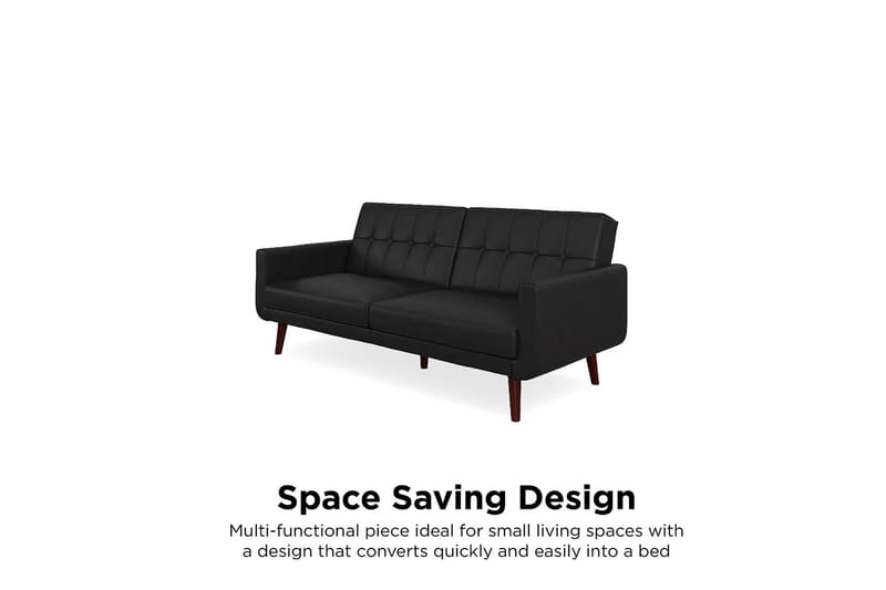 Nola 3-sits Bäddsoffa Konstläder/Svart - Dorel Home - Möbler - Soffa - Bäddsoffa - Längsbäddad bäddsoffa