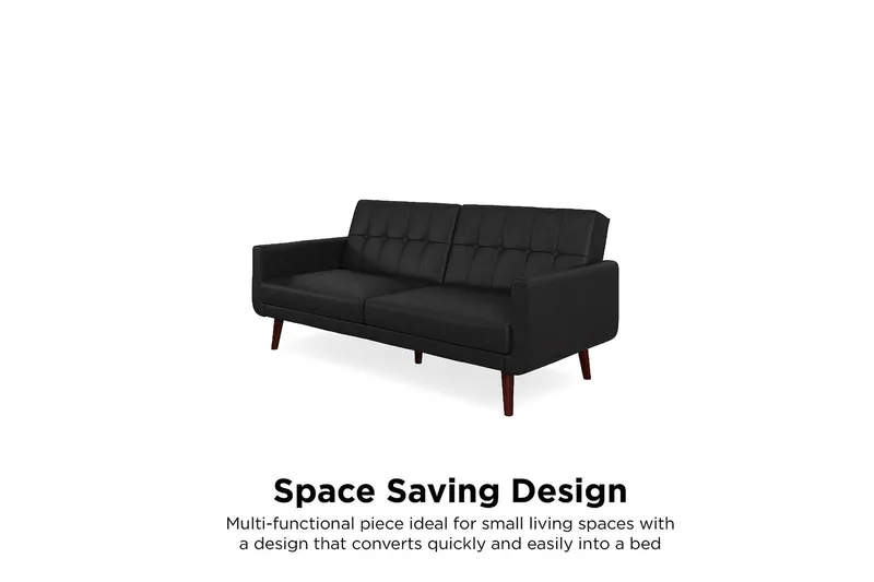 Nola 3-sits Bäddsoffa Konstläder/Svart - Dorel Home - Möbler - Soffa - Bäddsoffa - Längsbäddad bäddsoffa