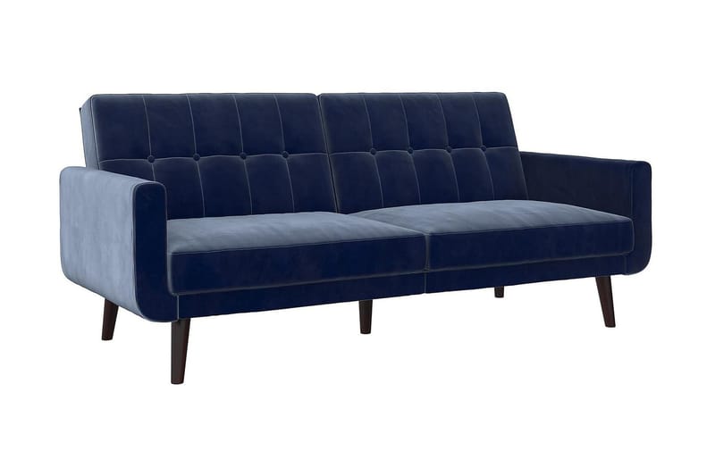 Nola 3-sits Bäddsoffa Sammet/Blå - Dorel Home - Möbler - Soffa - Bäddsoffa - Längsbäddad bäddsoffa