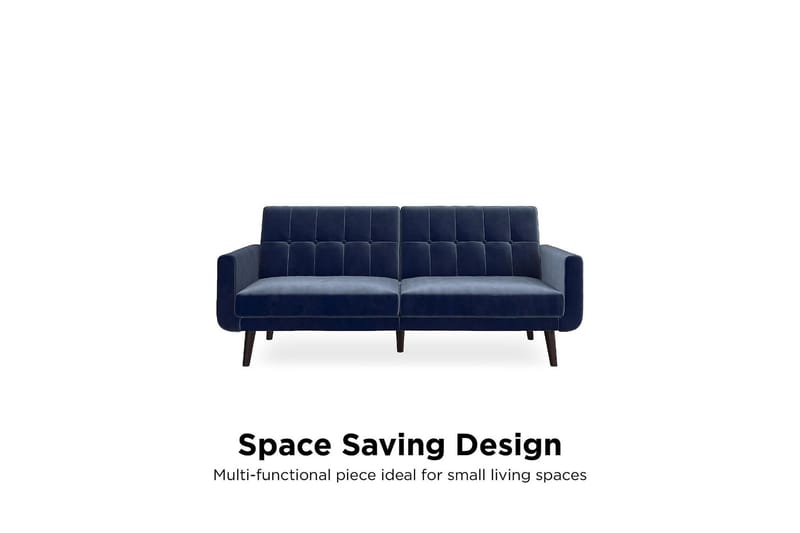 Nola 3-sits Bäddsoffa Sammet/Blå - Dorel Home - Möbler - Soffa - Bäddsoffa - Längsbäddad bäddsoffa