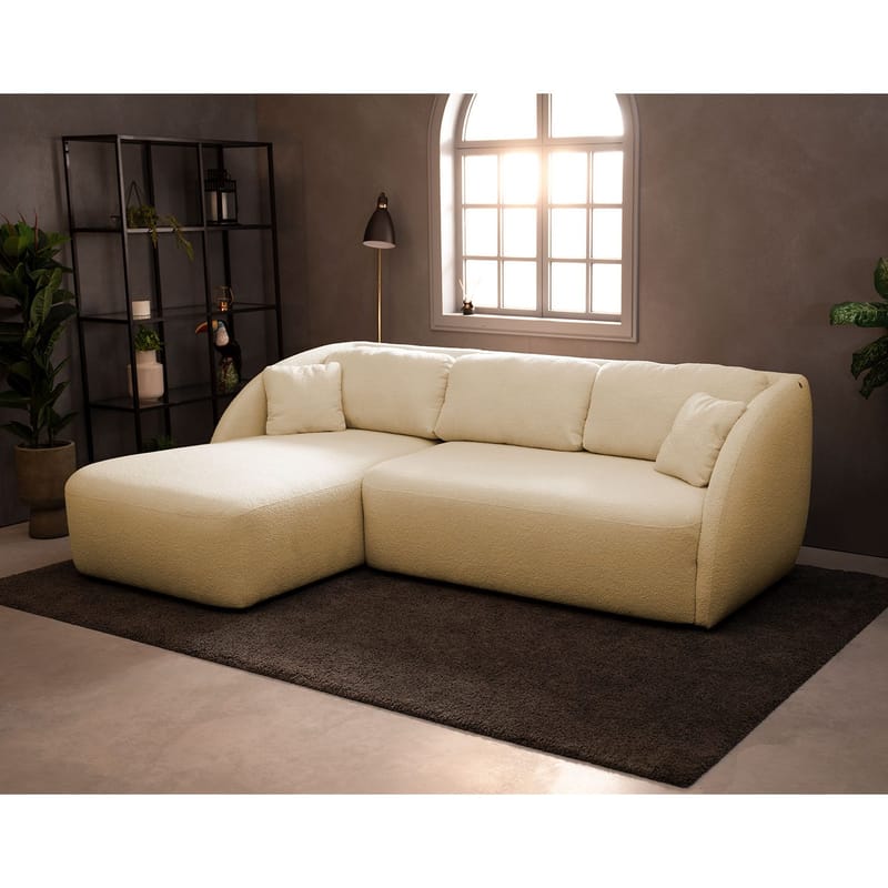 Norrby 3-sits Vänstervänd Längsbäddad Bäddsoffa 142.5x224 cm i Tyg - Beige - Möbler - Soffa - Bäddsoffa