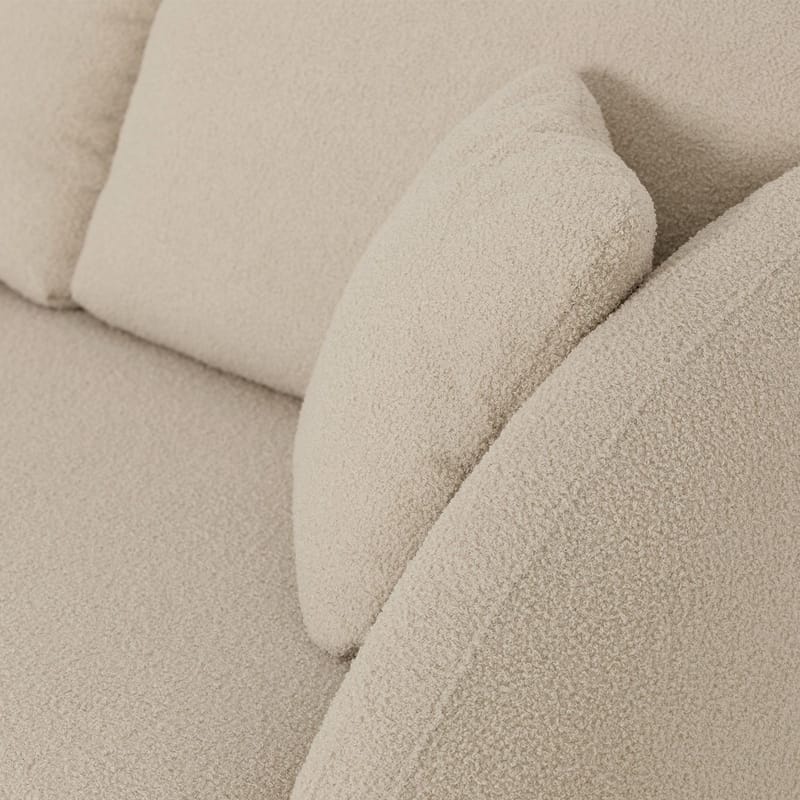 Norrby 3-sits Vänstervänd Längsbäddad Bäddsoffa 142.5x224 cm i Tyg - Beige - Möbler - Soffa - Bäddsoffa