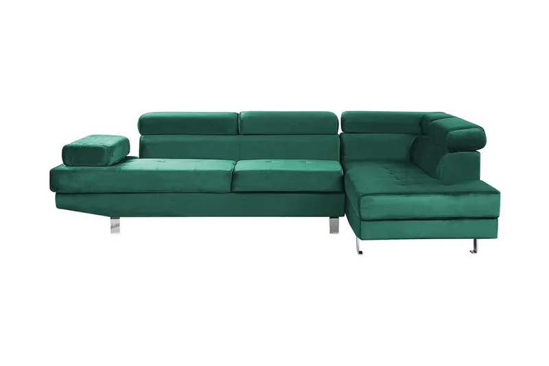 Norreia 5-sits Hörnbäddsoffa Vänster - Sammet/Grön - Möbler - Soffa - Bäddsoffa
