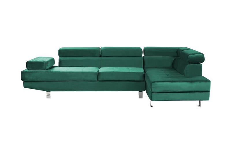 Norreia 5-sits Hörnbäddsoffa Vänster, Sammet/Grön