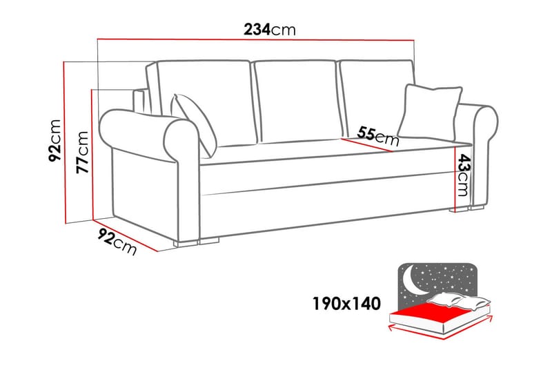 Olimpia soffa - Mörkblå - Möbler - Soffa - Bäddsoffa