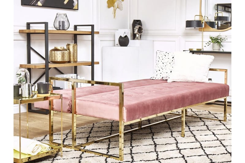 Ordsbo 3-sits Bäddsoffa - Sammet/Rosa - Möbler - Soffa - Bäddsoffa