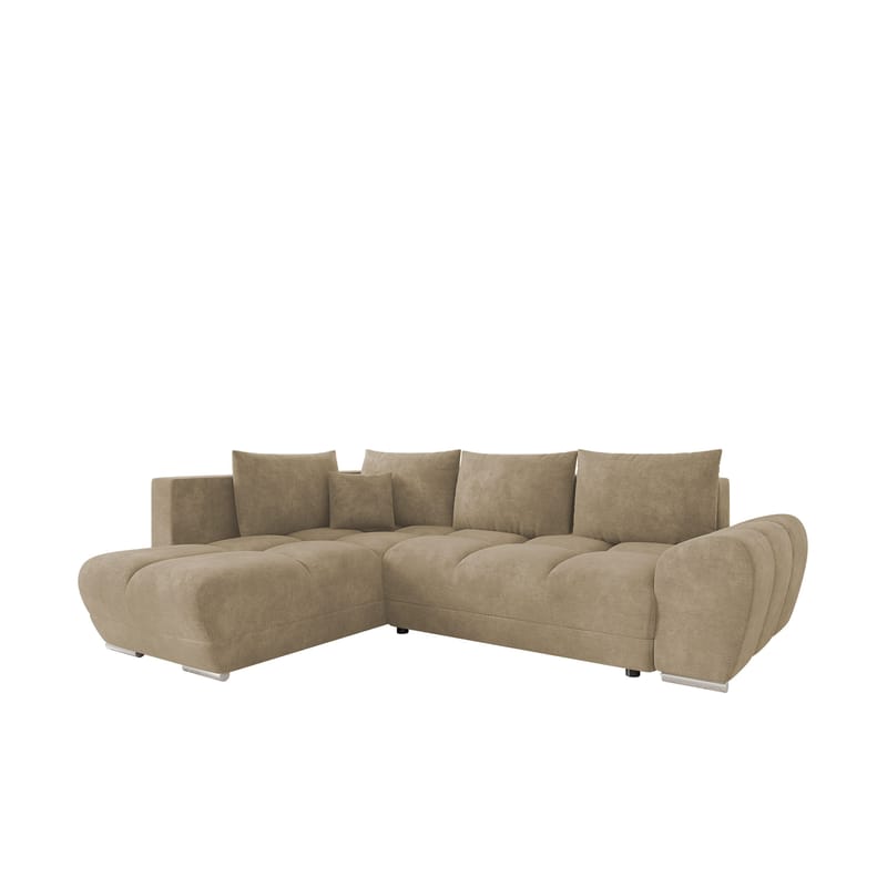 Ostra 4-sits Bäddsoffa divan med vänster förvaring, Beige