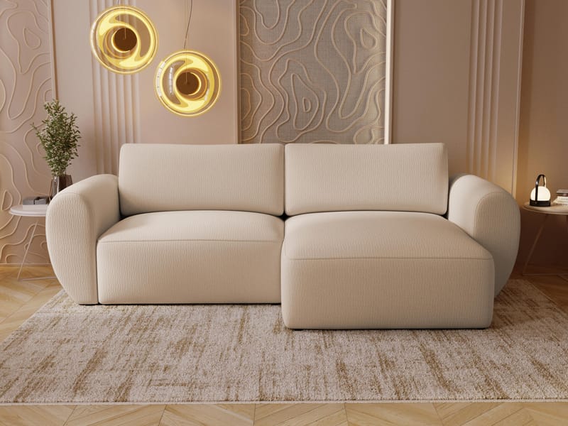Osvar 3-sits Bäddsoffa med Divan Höger och Förvaring - Beige - Möbler - Soffa - Bäddsoffa