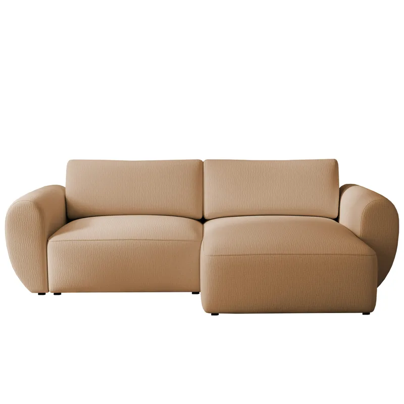 Osvar 3-sits Bäddsoffa med Divan Höger och Förvaring, Mörkbeige