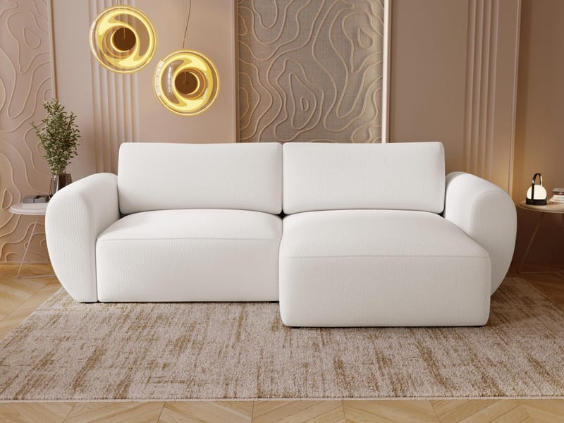 Osvar 3-sits Bäddsoffa med Divan Höger och Förvaring - Vit - Möbler - Soffa - Bäddsoffa