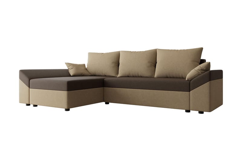 Ovadia 5-sits Bäddsoffa - Brun/Beige - Bäddsoffa - Bäddsoffa divan - Sammetssoffa