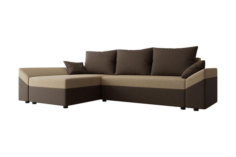 Ovadia 5-sits Bäddsoffa - Brun/Beige - Bäddsoffa - Bäddsoffa divan - Sammetssoffa