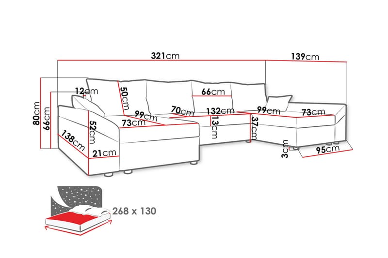 Ovadia 5-sits Bäddsoffa - Svart - Bäddsoffa - Bäddsoffa divan - Sammetssoffa