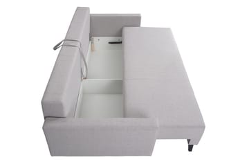Oviedo 3-sits Bäddsoffa med Förvaring 95x215 cm i Tyg - Grå - Möbler - Soffa - Bäddsoffa