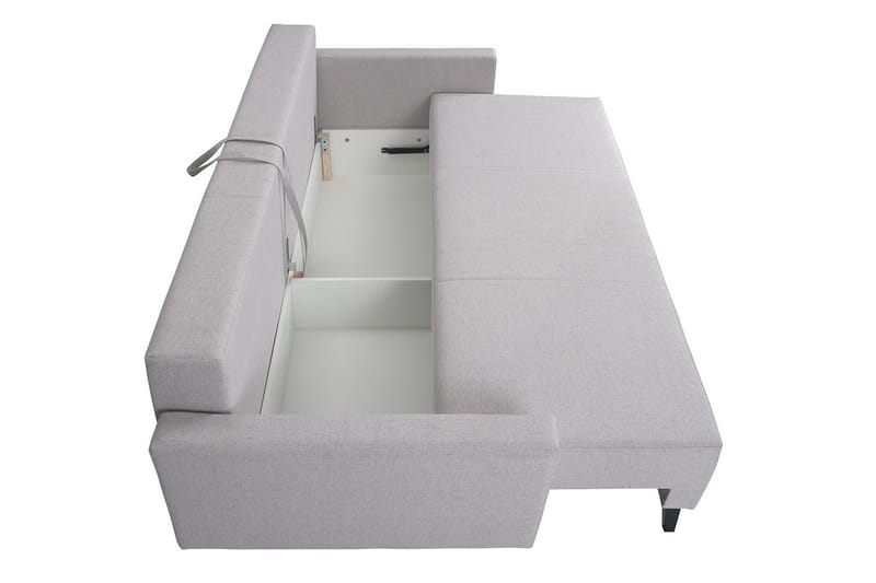 Oviedo 3-sits Bäddsoffa med Förvaring 95x215 cm i Tyg - Grå - Möbler - Soffa - Bäddsoffa