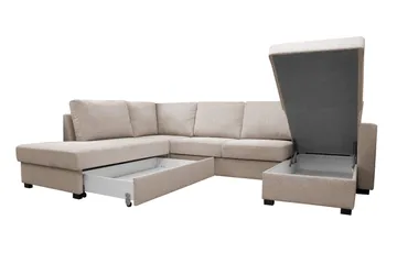 Paris U-Bäddsoffa - Beige - Möbler - Soffa - Bäddsoffa