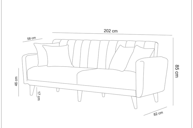 Pattyn Bäddsoffa 3-sits - Beige - Möbler - Soffa - Bäddsoffa