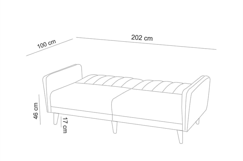 Pattyn Bäddsoffa 3-sits - Grå - Bäddsoffa - Bäddsoffa 3 sits