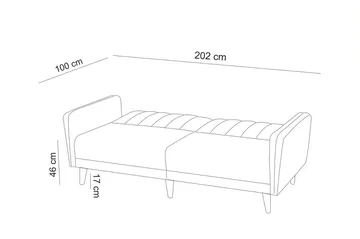 Pattyn Bäddsoffa i Tyg med Träben - Beige - Möbler - Soffa - Bäddsoffa