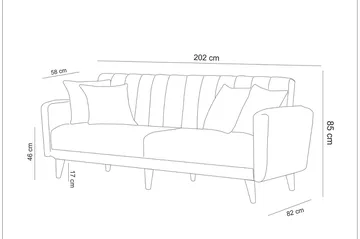 Pattyn Bäddsoffa i Tyg med Träben - Beige - Möbler - Soffa - Bäddsoffa