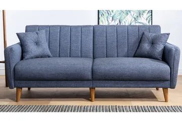 Pattyn Bäddsoffa i Tyg med Träben - Blå - Möbler - Soffa - Bäddsoffa