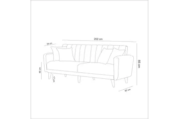 Pattyn Bäddsoffa i Tyg med Träben - Blå - Möbler - Soffa - Bäddsoffa