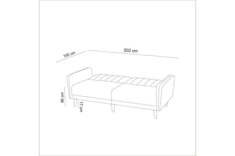 Pattyn Bäddsoffa i Tyg med Träben - Blå - Möbler - Soffa - Bäddsoffa