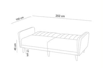 Pattyn Bäddsoffa i Tyg med Träben - Grå - Möbler - Soffa - Bäddsoffa