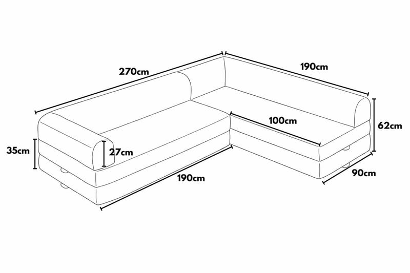 Pento 4-sits Hörnbäddsoffa - Möbler - Soffa - Bäddsoffa