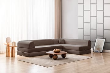 Pento L-formad Hörnbäddsoffa 190x280 cm i Tyg - Brun - Möbler - Soffa - Bäddsoffa